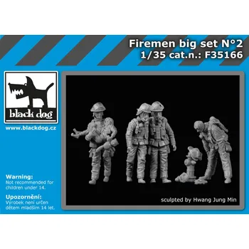 Plastikový model Blackdog 1/35 Firemen big set No.2 (5 fig.)