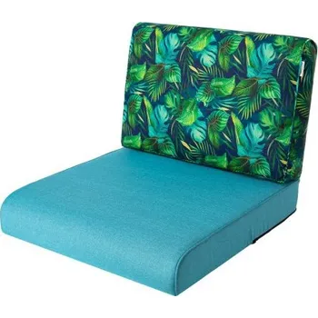 Polštář Polštář na ratanovou židli NEL R1 modrý/modré listí