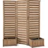 Paraván Tinus flexibilní třídílný paraván s truhlíky z masivního dřeva 150 x 167 x 30,5 cm přírodní