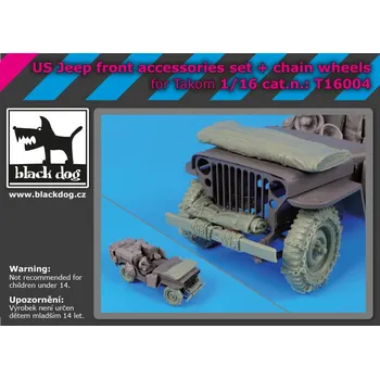 Plastikový model Blackdog 1/16 US Jeep front accessories set ,chain wheels