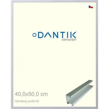 Rám na obraz DANTIK rámeček 40x50 | ALU profil 7003 Stříbrná matná (Plexi Čiré) (Vyrobeno s láskou u nás v DANTIKU)
