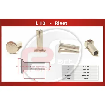 Nýt nýt Fe 6,3x15,9 polodutý L10 - Profi Part, kónická hlava