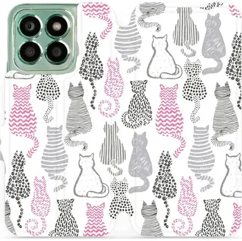 Pouzdro na mobilní telefon Flipové pouzdro Mobiwear - Honor X8b - MX01S Kočičí zádíčka (Knížkové flip pouzdro, obal, kryt na mobil Honor X8b - MX01S Kočičí zádíčka, materiál Umělá kůže + TPU - ochrana 360°, stojánek, silikonová vanička, magnetické zavírání)