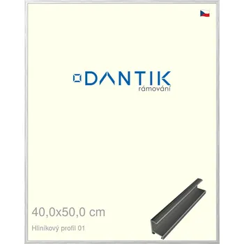 Rám na obraz DANTIK rámeček 40x50 | ALU profil 7001 Stříbrná lesklá (Plexi Čiré) (Vyrobeno s láskou u nás v DANTIKU)