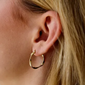 Náušnice 14K Gold Curly Hoop náušnice