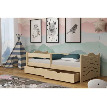 Postel Max-i Dětská postel PEPE KIDBED ONE ze dřeva + rošt Zvolte rozměr:: 70 x 160 cm, Zvolte barvu:: barva šedá + ŠUPLÍKY