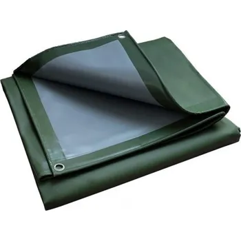 Krycí plachta Zakrývací plachta zelená / šedá PVC 550g/1m² 1,5x6m