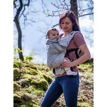 MoniLu UNI nosítko - Mandala Grey + slintáčky - Standard - batohové popruhy