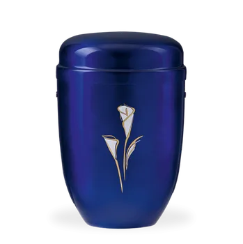 Smuteční dekorace Kovová urna Faith Modrá - Kala