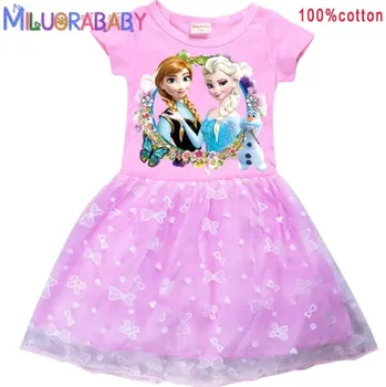 Dívčí šaty Frozen (Ledové království) Dívčí letní šaty na motivy "Frozen" - vel. od 2 do 10 let Barva: Světle růžová 9, Velikost: (130) / 7-8 let