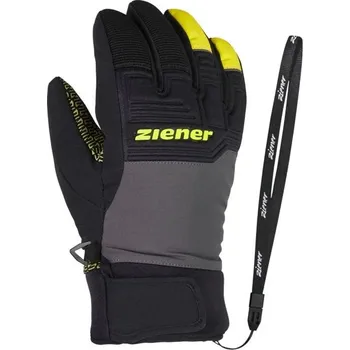 Chránič rukou Dětské lyžařské rukavice Ziener LANUS AS PR JR 2.5 Černá, Tmavě šedá, Žlutá