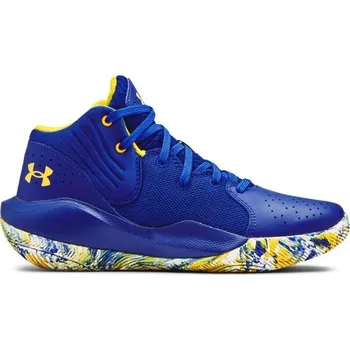 Chlapecké tenisky Chlapecké basketbalové boty Under Armour JET21 6 Modrá, Žlutá