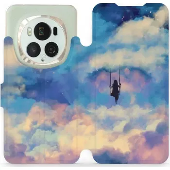 Pouzdro na mobilní telefon Flipové pouzdro Mobiwear - Honor Magic6 Pro - MR09S Dívka na houpačce v oblacích (Knížkové flip pouzdro, obal, kryt na mobil Honor Magic6 Pro - MR09S Dívka na houpačce v oblacích, materiál Umělá kůže + TPU - ochrana 360°, stojánek, silikonová vanička,)