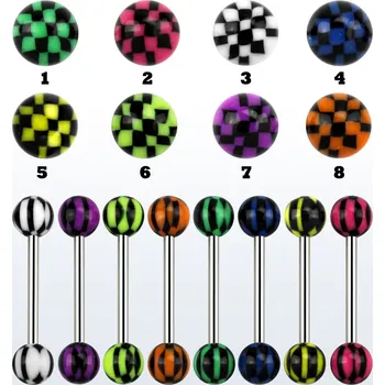 Piercing Piercingate Piercing do jazyka PCI00342 - Barva/Motiv: 5, Délka tyčky: 16 mm, Průměr tyčky: 1,6 mm