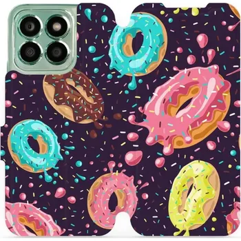 Pouzdro na mobilní telefon Flipové pouzdro Mobiwear - Honor X8b - VP19S Donutky (Knížkové flip pouzdro, obal, kryt na mobil Honor X8b - VP19S Donutky, materiál Umělá kůže + TPU - ochrana 360°, stojánek, silikonová vanička, magnetické zavírání)