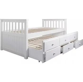 Postel Postel s přistýlkou a úložným prostorem AUSTIN NEW, borovicové dřevo/bílá - SLEVA 3% s kodem radost25