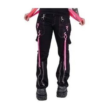 Dámské kalhoty Gotické cyber kalhoty dámské s růžovou stužkou