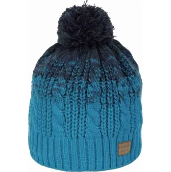 Čepice Zimní pletená čepice Finmark WINTER HAT OS Modrá, Tmavě modrá, Hnědá