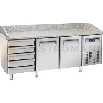 Chladící stůl na pizzu 2-dvéřový + 5 šuplíků | COOLHEAD, QZ-26