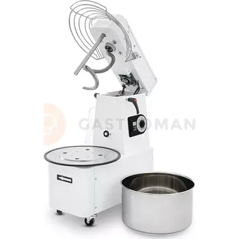 Hnětač těsta Spirální mixér 22 l se zvedací hlavou a odnímatelnou mísou, 56 kg/h, 400V, 390x670x735 mm | PRISMAFOOD, 1I053035
