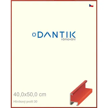 Rám na obraz DANTIK rámeček 40x50 | ALU profil 6030 Dýha barevná červená třešeň (Plexi Čiré) (Vyrobeno s láskou u nás v DANTIKU)