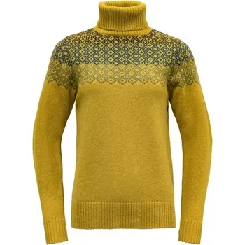Dámský svetr Dámský rolák Devold SYVDE WOOL HIGH NECK M Žlutá, Černá, Šedá, Tmavě modrá