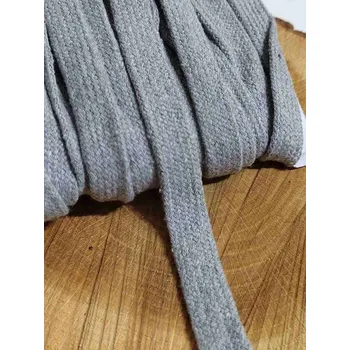 Šňůra plochá / dutinka šíře 12 mm šedá světlá