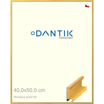 Rám na obraz DANTIK rámeček 40x50 | ALU profil 6035 Dýha barevná žlutá (Plexi Čiré) (Vyrobeno s láskou u nás v DANTIKU)