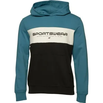 Pánská mikina Pánská mikina 4F SWEATSHIRT COLOR BLOCK XL Modrá, Černá, Bílá