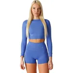 Dámský crop top GOLDBEE CROP-TOP BECLASSIC M Modrá, Stříbrná