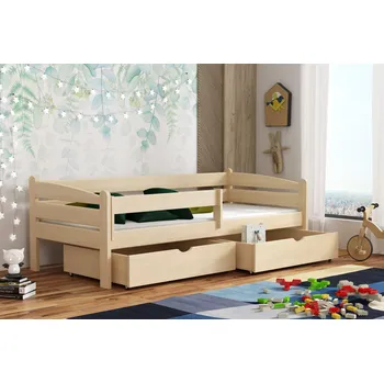 Postel Max-i Dětská postel ZARA KIDBED ONE ze dřeva + rošt Zvolte rozměr:: 70 x 140 cm, Zvolte barvu:: barva růžová + ŠUPLÍKY