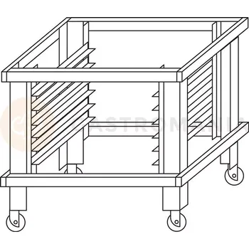 Pec na pizzu Podstavec se vsuvy na kolečkách k peci P120 B H=800 mm | MORETTI FORNI, MFP120BSP80