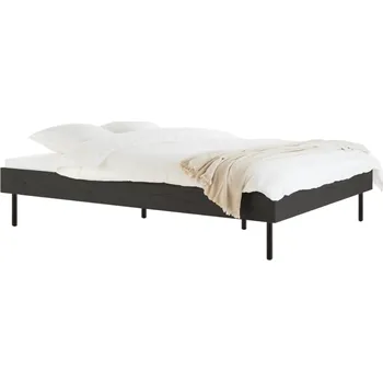 Postel noo.ma Černá dvoulůžková postel Streiko 160 x 200 cm s roštem