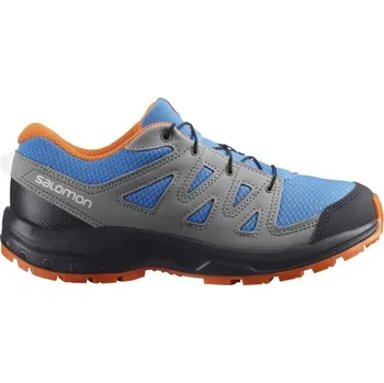 Dětská treková obuv Dětská trailová obuv Salomon ILI PIKA J 31 Modrá, Šedá, Bílá, Oranžová