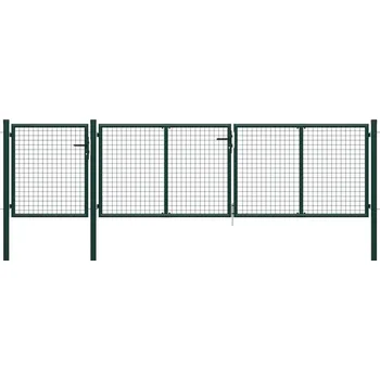 Zahradní brána ocelová 400 x 75 cm zelená IM_144310