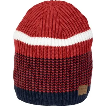 Čepice Zimní pletená čepice Finmark WINTER HAT OS Červená, Bílá, Tmavě modrá