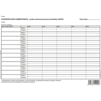 Optys 1220 evidenční karta zaměstnance…