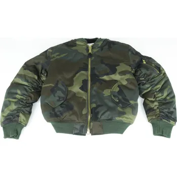 Pánský bomber Bunda dětská letecká Bomber MA-1 woodland
