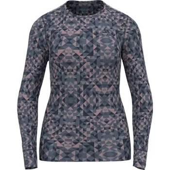 Dámské termoprádlo Dámské funkční triko Odlo ACTIVE WARM ECO GRAPHIC S Tmavě šedá