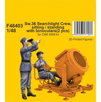 Plastikový model 1:48 Sw.36 Searchlight Crew, Sitting / Standing with Binoculars