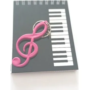 Dárkový balíček pro hudebníky - hudební blok a růžový přívěšek