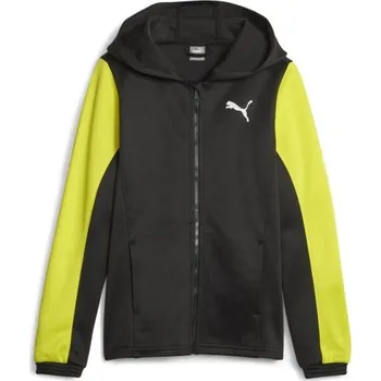 Chlapecká bunda Puma FIT FULL-ZIP JACKET 164 Černá, Žlutá, Bílá