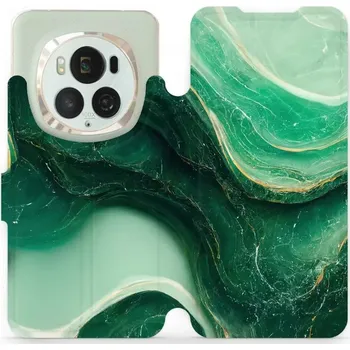 Pouzdro na mobilní telefon Flipové pouzdro Mobiwear - Honor Magic6 Pro - VP38S Zelený mramor (Knížkové flip pouzdro, obal, kryt na mobil Honor Magic6 Pro - VP38S Zelený mramor, materiál Umělá kůže + TPU - ochrana 360°, stojánek, silikonová vanička, magnetické zavírání)