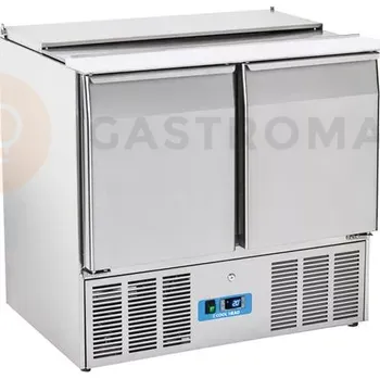 Chladící salátový stůl 2-dvéřový, 2 x GN 1/1 + 2 x GN 1/4, s odklápěcím víkem | COOLHEAD, CR-90A