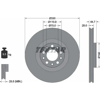 Brzdový kotouč Brzdový kotouč TEXTAR 92337905