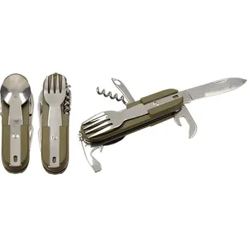 Multifunkční nůž Příbor skládací multifunkční 7v1 khaki