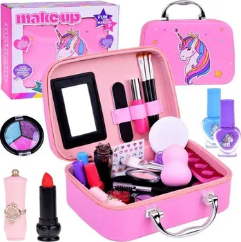 dětské šminky a malovátka Kosmetický kufřík pro dívky ZA5068 19,5 x 14 x 7 cm růžový s jednorožcem