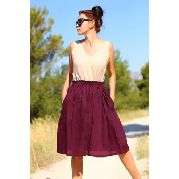 Dámské oblečení Lotika Autorská česká sukně Lotika ze 100% lnu Premium quality 1037131