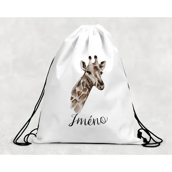 Dětský batoh Domovi Taška na přezůvky se jménem Žirafa 30 x 39,5 cm