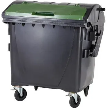 Popelnice Plastový kontejner 1100 litrů černo-zelený V/V